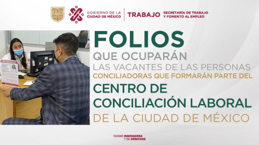 Folios que ocuparán las vacantes de las personas conciliadoras del CCLCDMX